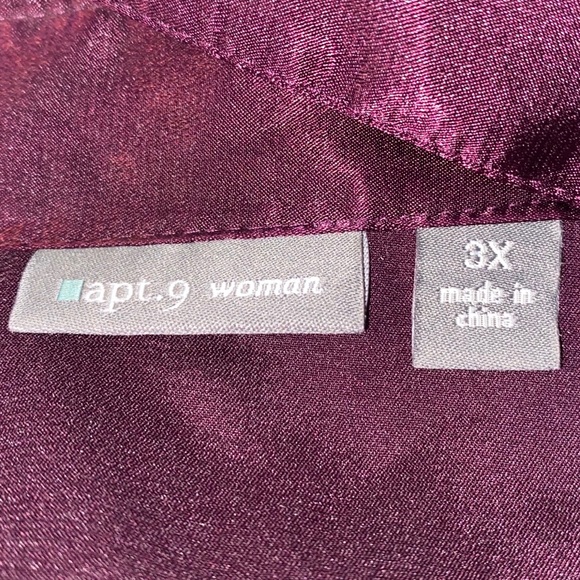Apt. 9 Size 3X Purple Button Down Collared Blouse - Picture 2 of 12